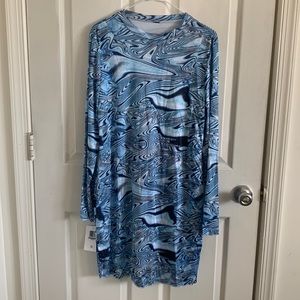 Long sleeve Marble Blue mini dress 🥶